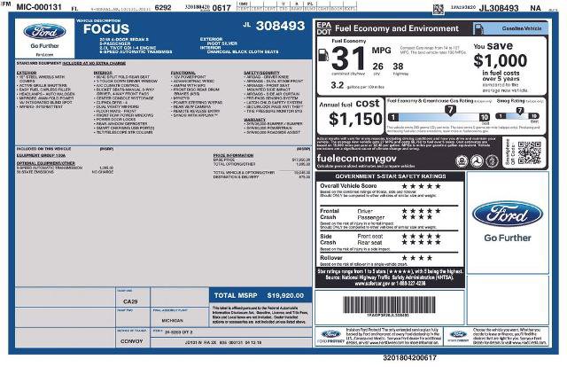 Certified 2018 Ford Focus S FWD image 2