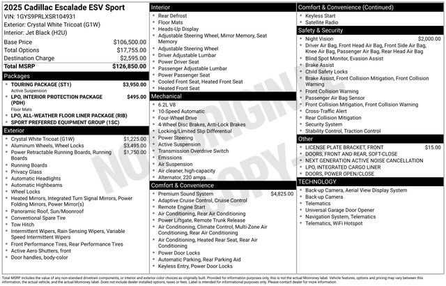 Used 2025 Cadillac Escalade ESV Sport w/ Touring Package AWD/4WD image 11