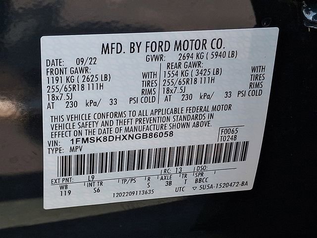 Certified 2022 Ford Explorer XLT w/ Equipment Group 202A AWD/4WD image 29
