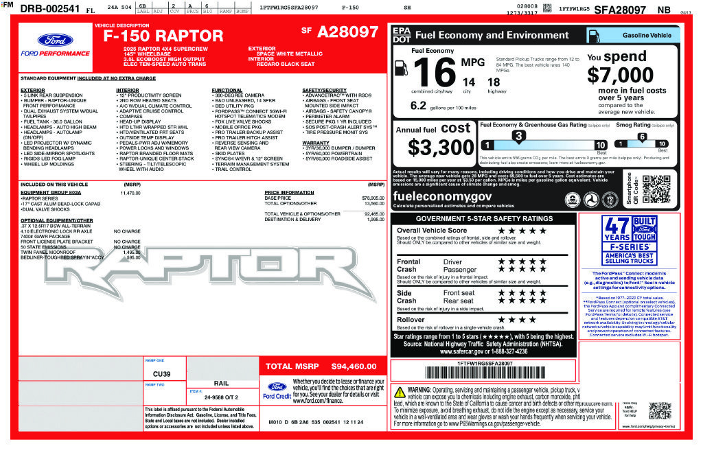 Certified 2025 Ford F150 Raptor AWD/4WD image 5