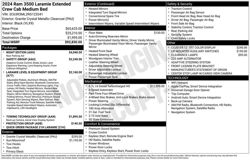 Used 2024 RAM 3500 Laramie w/ Night Edition AWD/4WD image 4