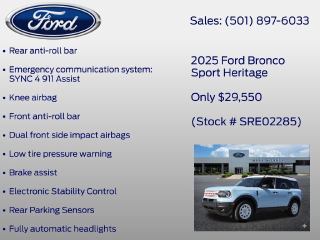 Certified 2025 Ford Bronco Sport Heritage w/ Convenience Package AWD/4WD image 26
