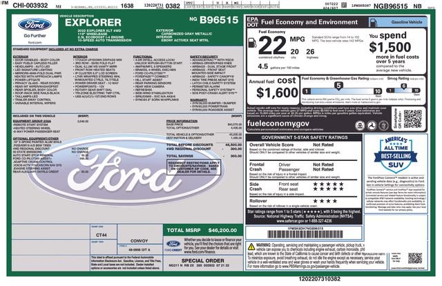 Certified 2022 Ford Explorer XLT w/ Equipment Group 202A image 38