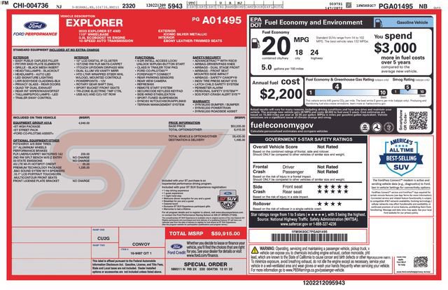 Certified 2023 Ford Explorer ST w/ Equipment Group 401A image 34