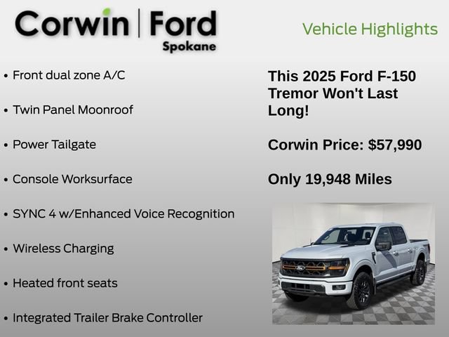 Certified 2025 Ford F150 Tremor w/ Mobile Office Package AWD/4WD image 19