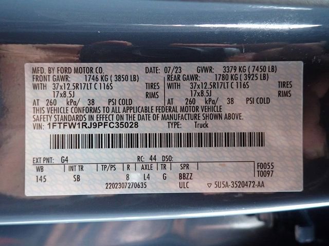 Certified 2023 Ford F150 Raptor w/ Equipment Group 802A Raptor R image 23