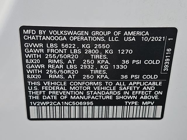 Used 2022 Volkswagen Atlas SE w/ Black Wheel Package FWD image 39
