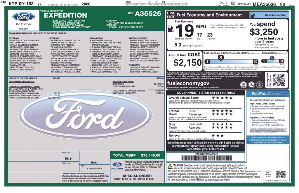 Certified 2021 Ford Expedition Platinum image 36
