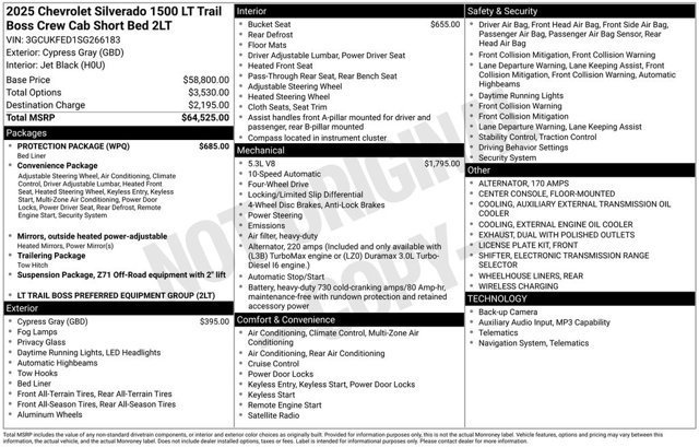 Used 2025 Chevrolet Silverado 1500 LT Trail Boss w/ Protection Package image 11