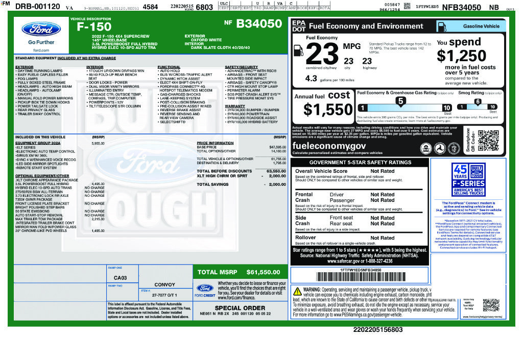 Certified 2022 Ford F150 XLT w/ Equipment Group 302A High AWD/4WD image 13