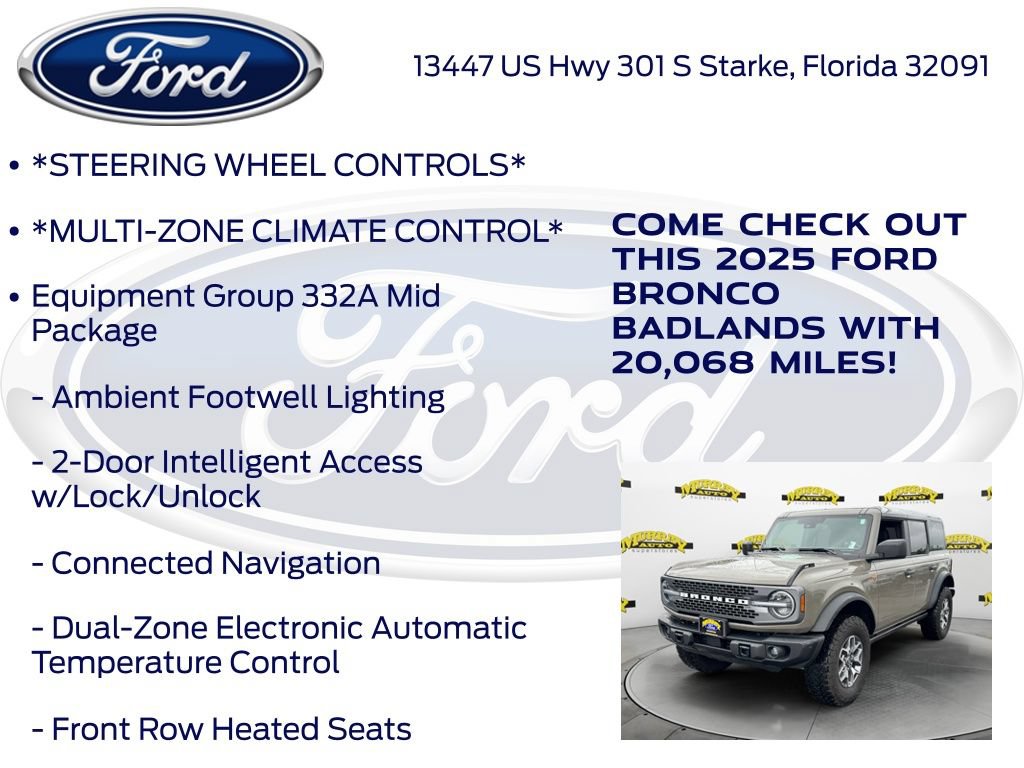 Certified 2025 Ford Bronco Badlands AWD/4WD image 17