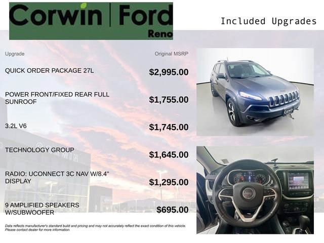 Used 2018 Jeep Cherokee Trailhawk w/ Quick Order Package 27L AWD/4WD image 3