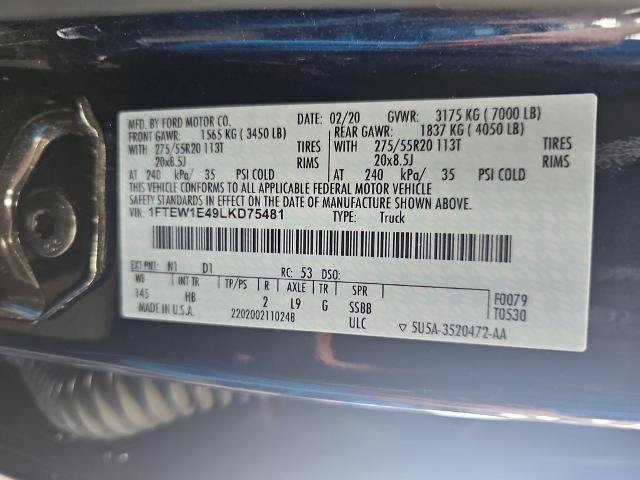 Certified 2020 Ford F150 Lariat AWD/4WD image 34