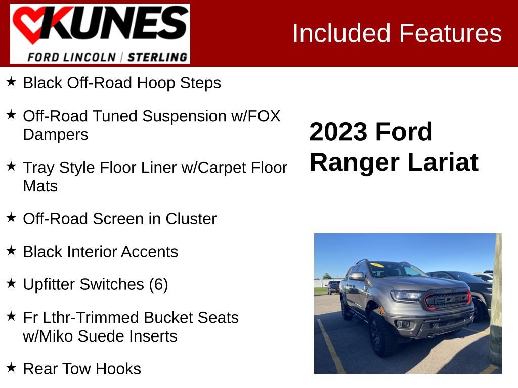 Certified 2023 Ford Ranger Lariat w/ Tremor Off-Road Package AWD/4WD image 3