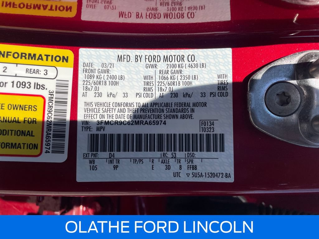 Certified 2021 Ford Bronco Sport Outer Banks AWD/4WD image 19