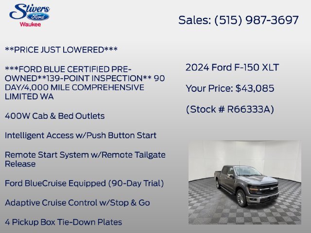 Certified 2024 Ford F150 XLT w/ Equipment Group 302A MID AWD/4WD image 22