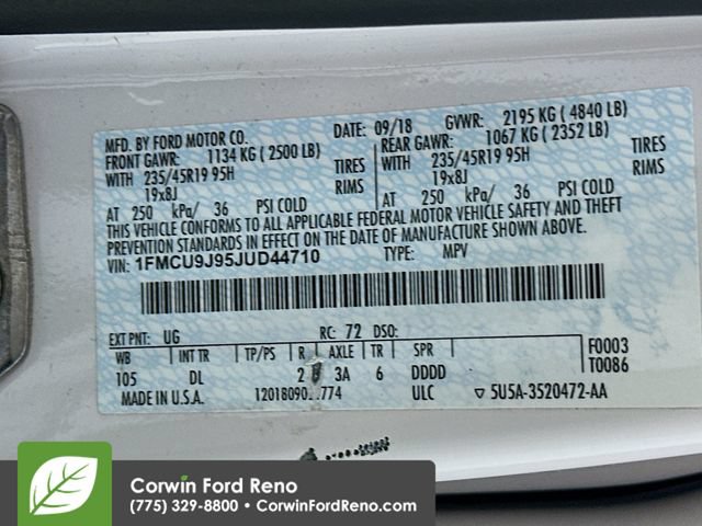 Certified 2018 Ford Escape Titanium w/ Ford Safe & Smart Package AWD/4WD image 32