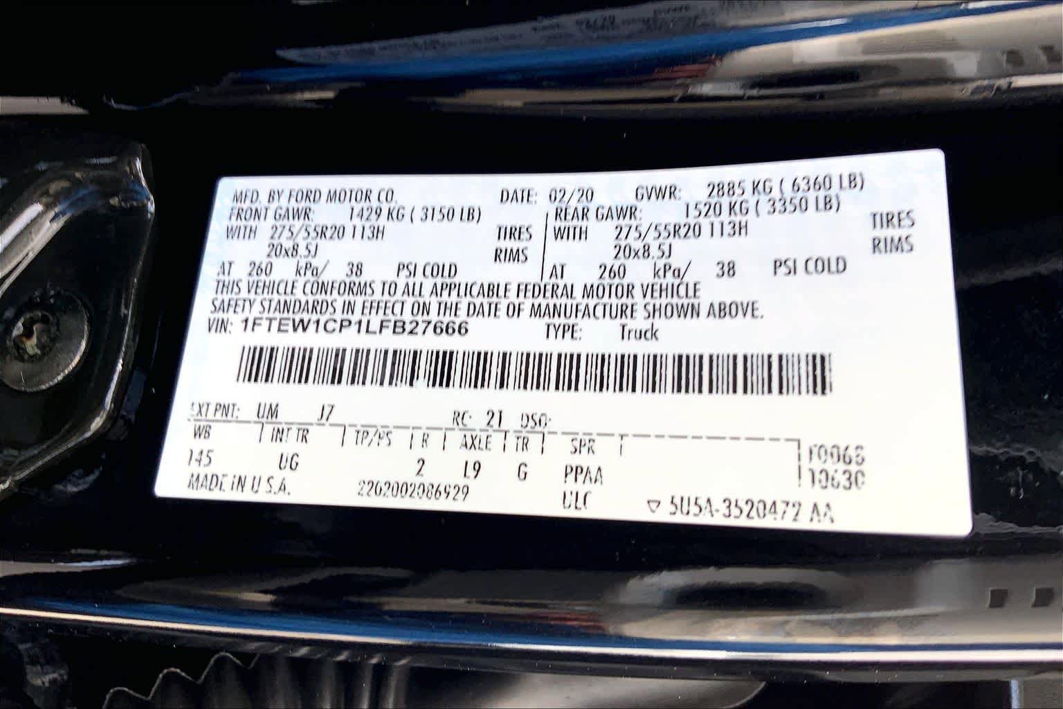 Certified 2020 Ford F150 XLT w/ Equipment Group 302A Luxury RWD image 32