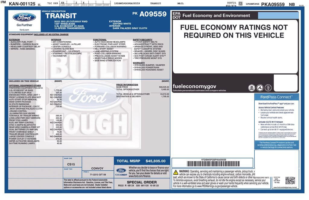 Certified 2023 Ford Transit 350 w/ Interior Upgrade Package RWD image 2