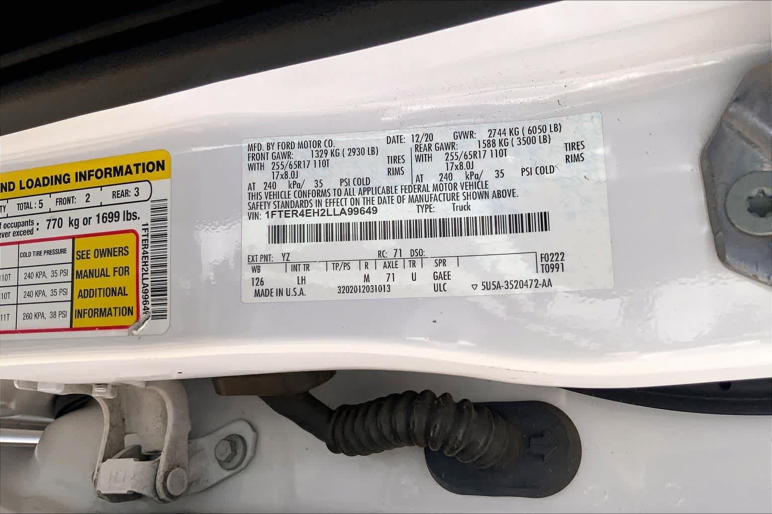 Certified 2020 Ford Ranger XLT w/ Equipment Group 301A Mid RWD image 37
