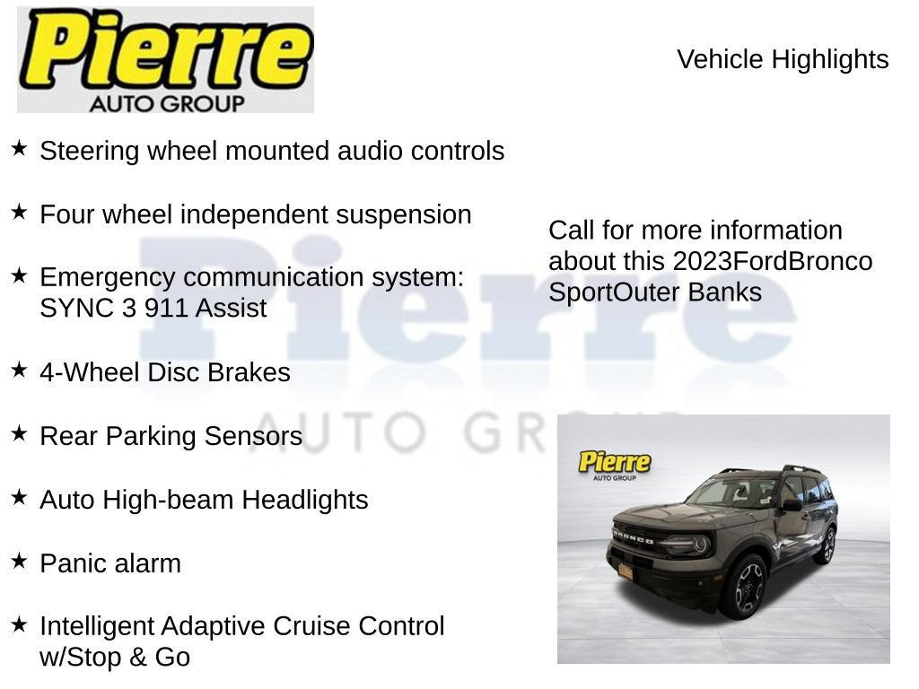 Certified 2023 Ford Bronco Sport Outer Banks w/ Tech Package AWD/4WD image 15