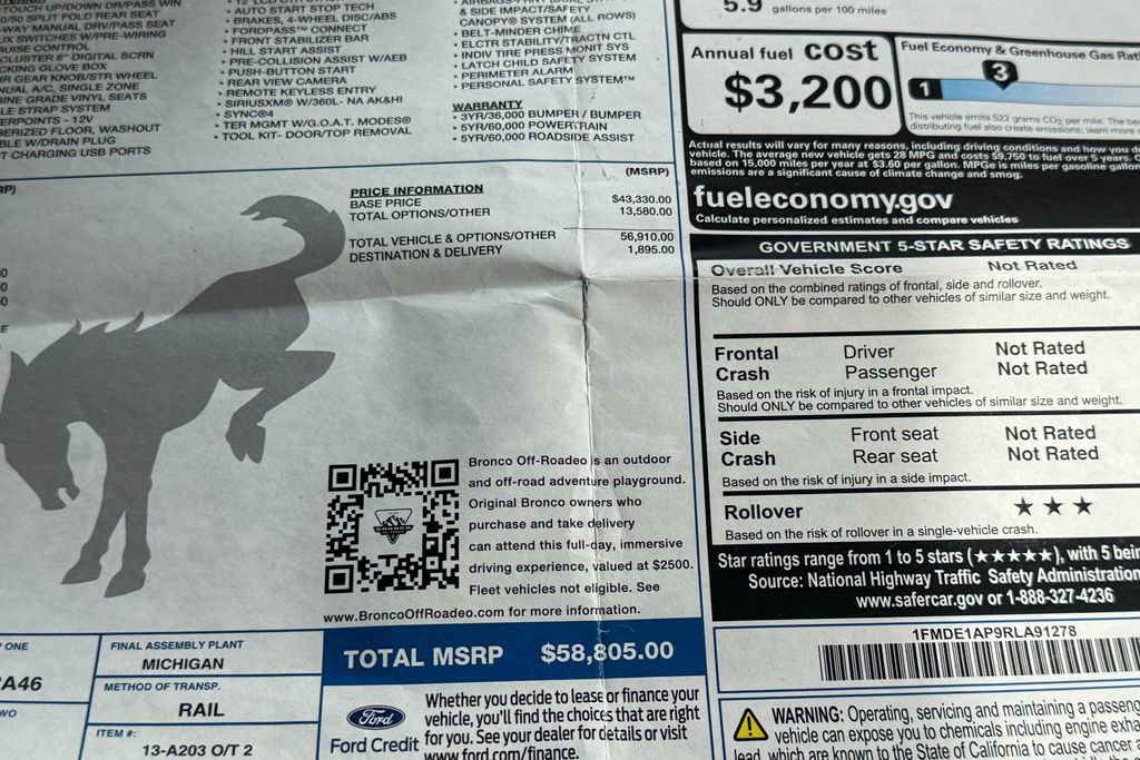 Certified 2024 Ford Bronco Black Diamond w/ Sasquatch Package image 50