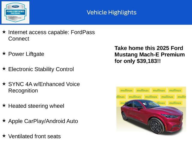 Certified 2025 Ford Mustang Mach-E Premium AWD/4WD image 34