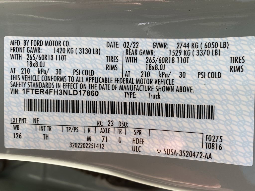 Certified 2022 Ford Ranger XLT w/ Equipment Group 301A Mid image 53