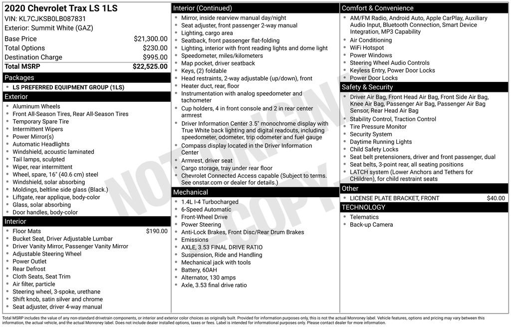 Used 2020 Chevrolet Trax LS image 17