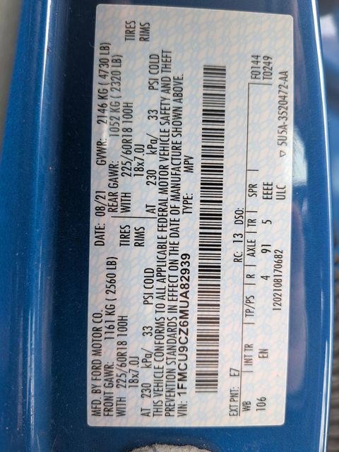 Certified 2021 Ford Escape SEL image 21