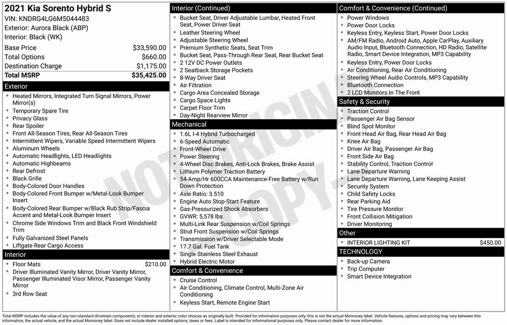 Used 2021 Kia Sorento S