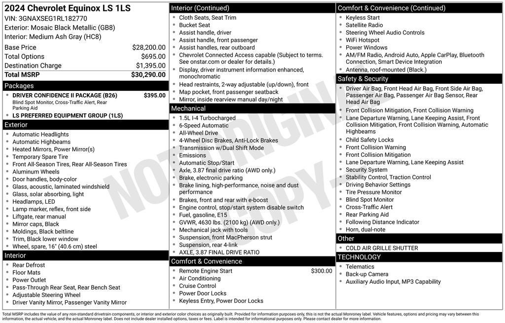 Used 2024 Chevrolet Equinox LS w/ Driver Confidence II Package AWD/4WD image 35
