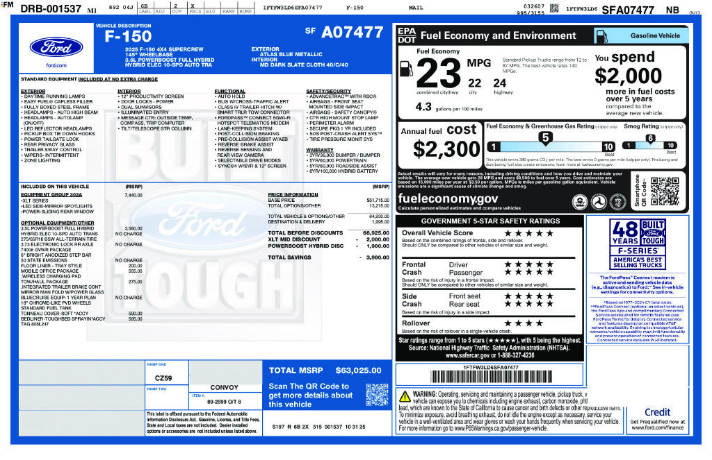 Certified 2025 Ford F150 XLT w/ Equipment Group 302A MID AWD/4WD image 5
