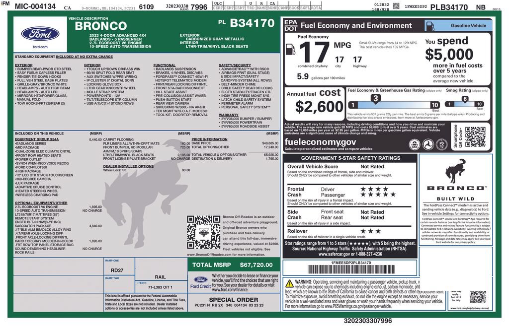 Certified 2023 Ford Bronco Badlands AWD/4WD image 3