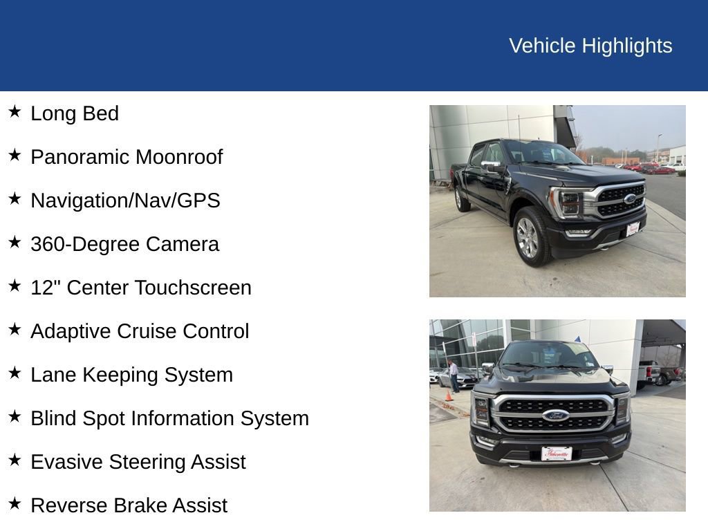 Certified 2023 Ford F150 Platinum w/ Equipment Group 701A High image 29