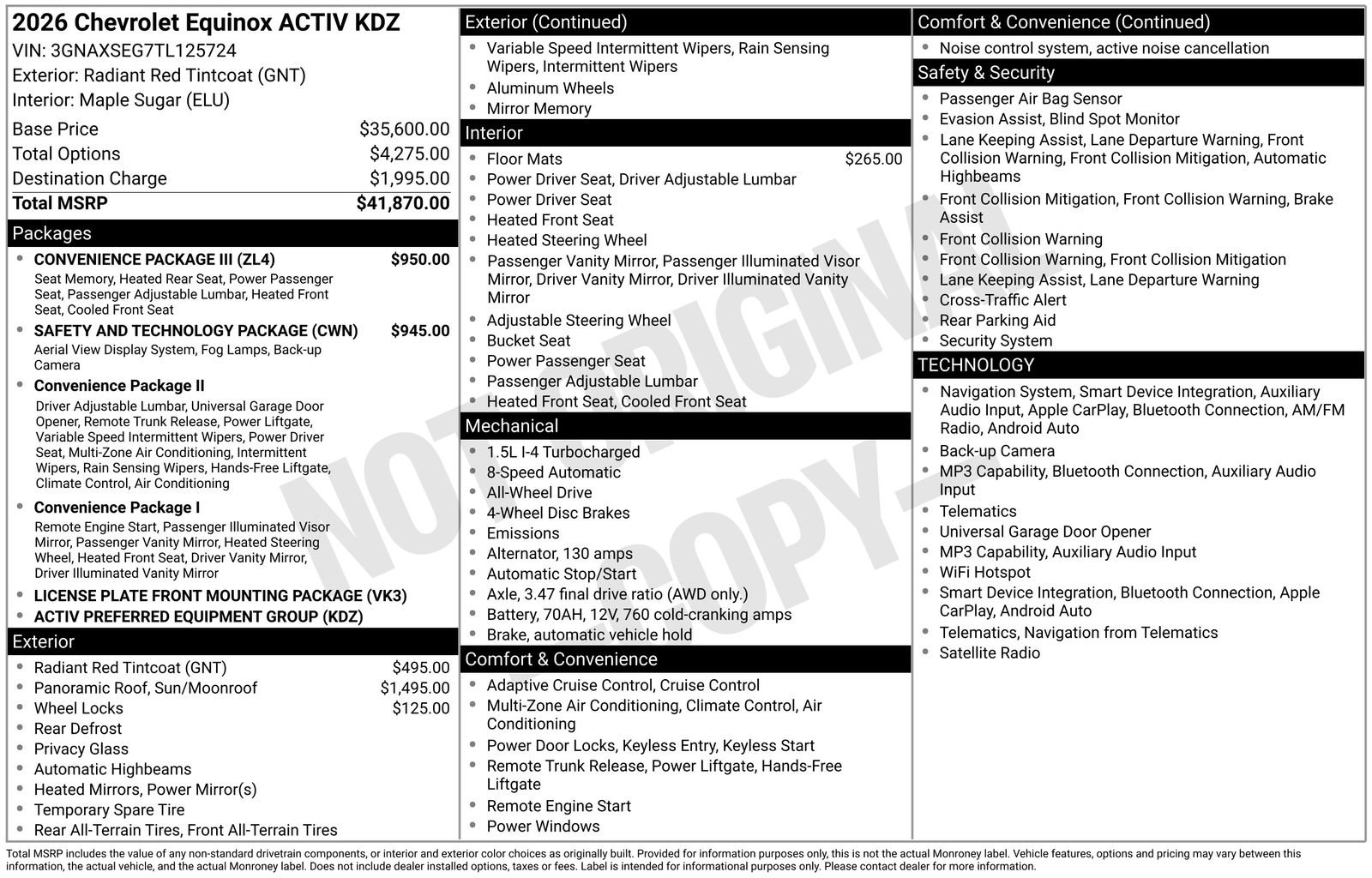 Used 2026 Chevrolet Equinox ACTIV w/ Convenience Package III AWD/4WD image 33