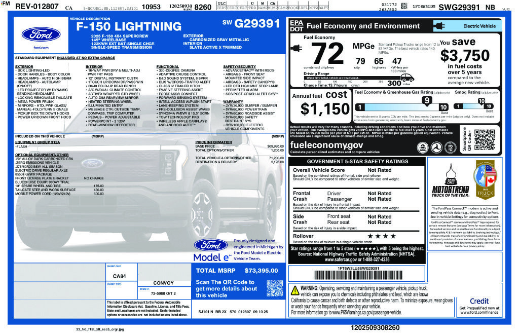 Certified 2025 Ford F150 Lightning Flash AWD/4WD image 6