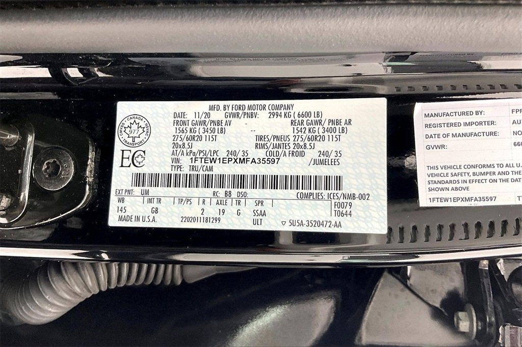 Certified 2021 Ford F150 XL w/ Equipment Group 101A High image 31