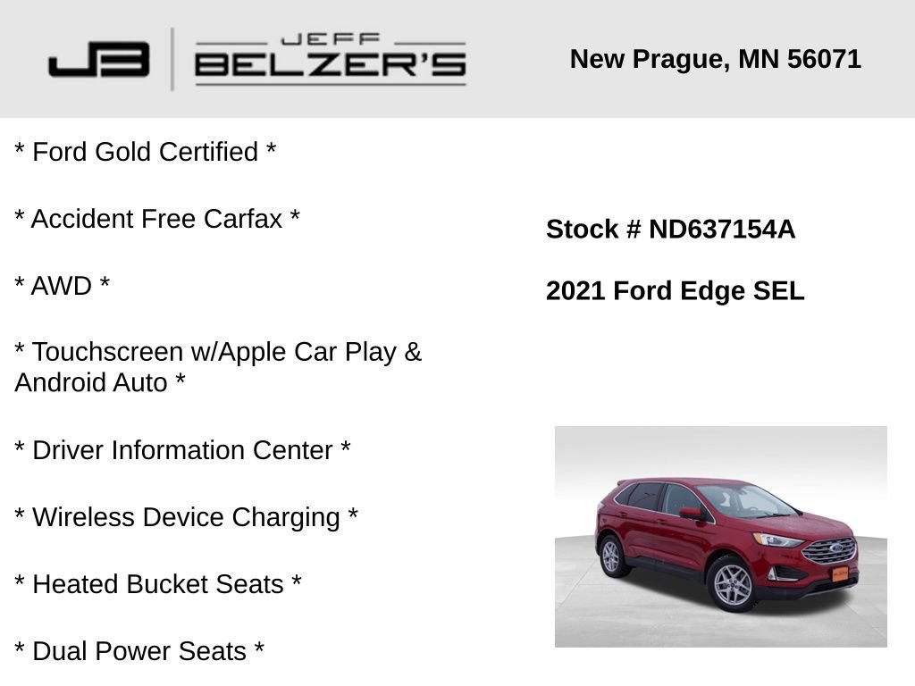 Certified 2021 Ford Edge SEL w/ Convenience Package image 13