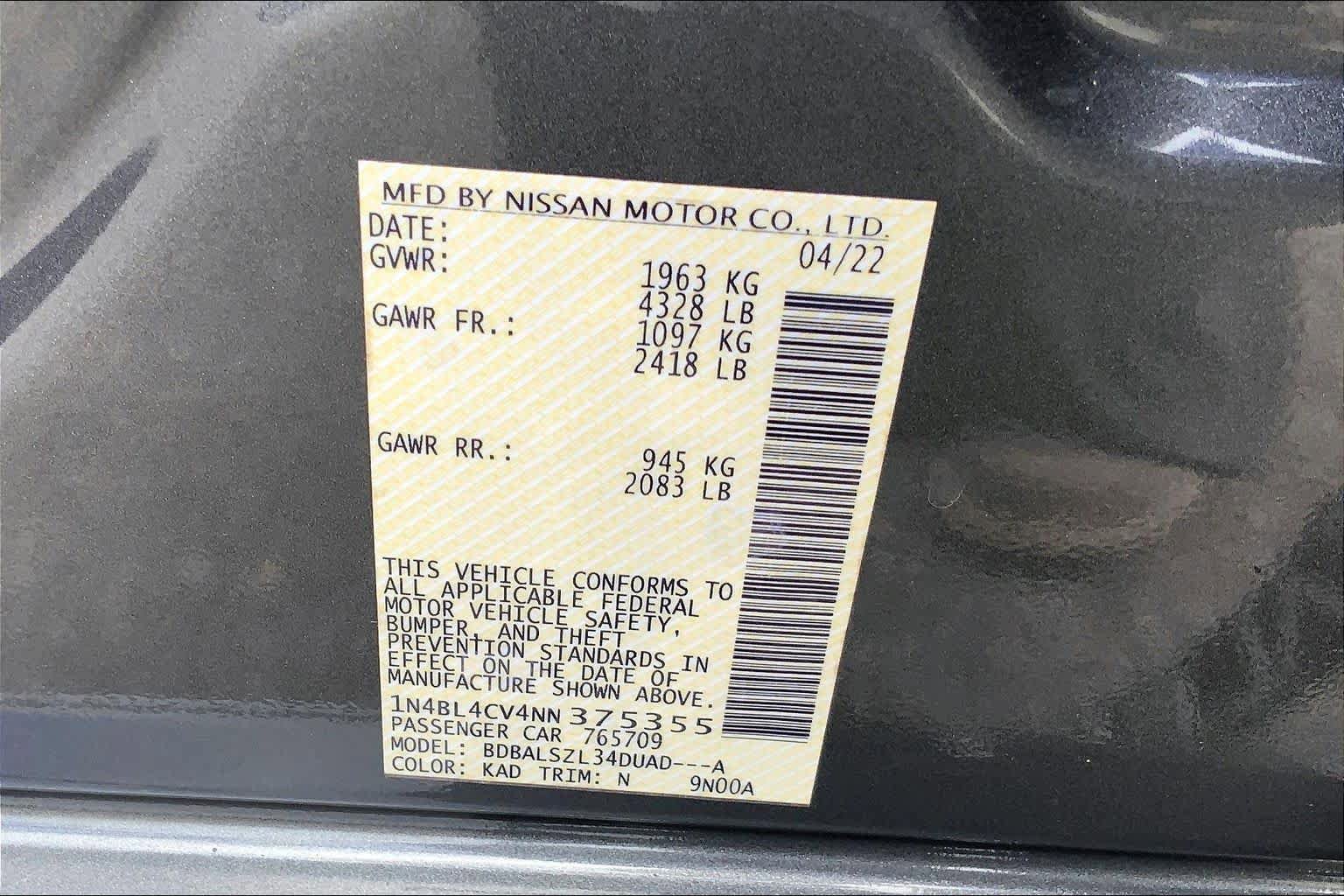 Used 2022 Nissan Altima 2.5 SR w/ Midnight Edition Package FWD image 33