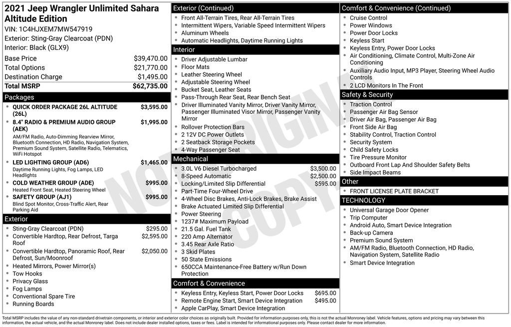 Used 2021 Jeep Wrangler Unlimited Sahara image 44