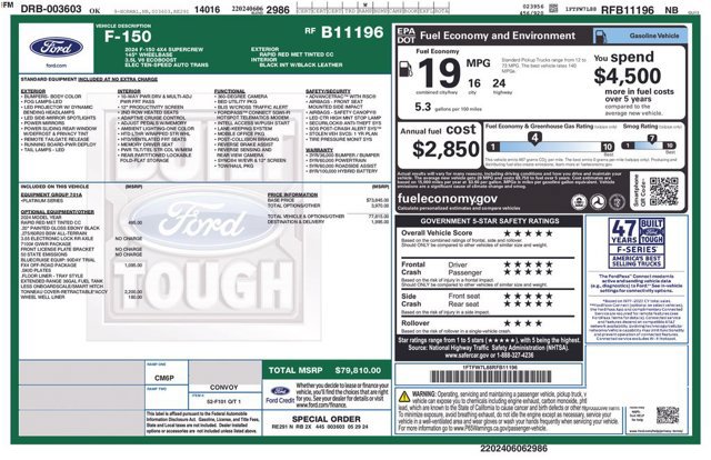 Certified 2024 Ford F150 Platinum w/ FX4 Off-Road Package AWD/4WD image 40