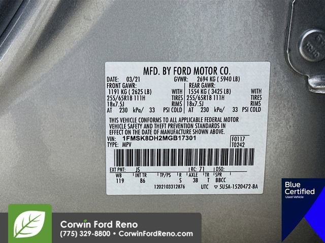 Certified 2021 Ford Explorer XLT w/ Class III Trailer Tow Package image 35