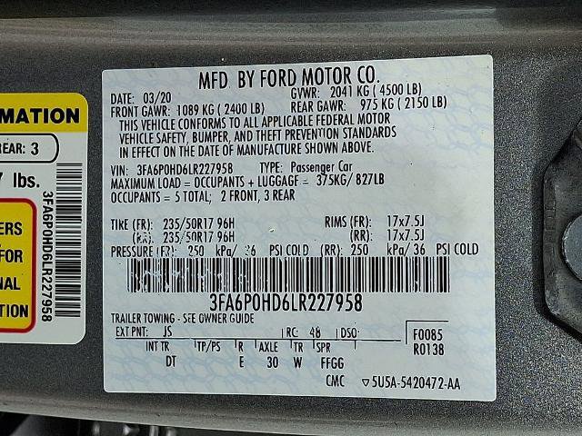 Certified 2020 Ford Fusion SE FWD image 27