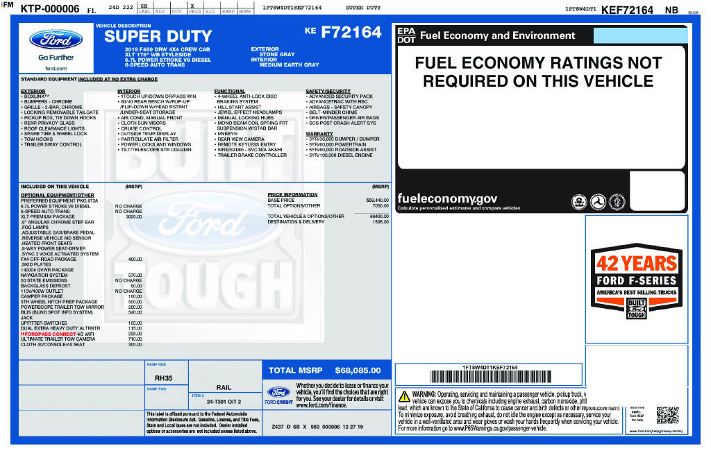 Certified 2019 Ford F450 XLT w/ XLT Premium Package AWD/4WD image 5