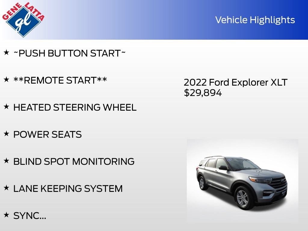Certified 2022 Ford Explorer XLT w/ Equipment Group 202A AWD/4WD image 35