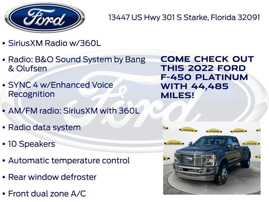 Certified 2022 Ford F450 Platinum w/ FX4 Off-Road Package image 23