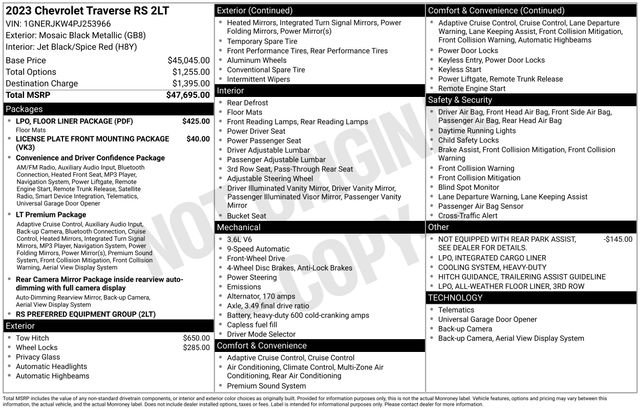 Used 2023 Chevrolet Traverse RS w/ LPO, Floor Liner Package image 35