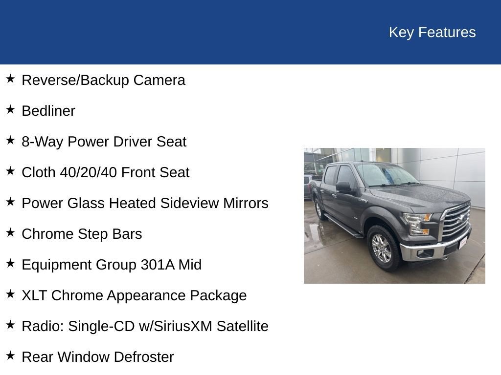 Certified 2017 Ford F150 XLT w/ Equipment Group 301A Mid image 30