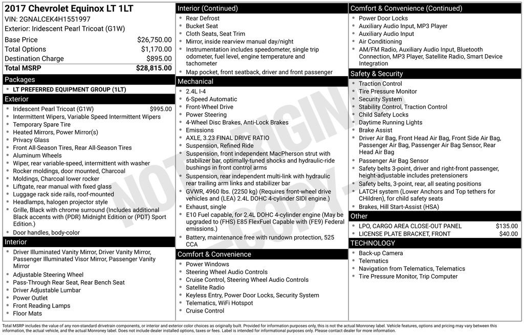 Used 2017 Chevrolet Equinox LT image 29